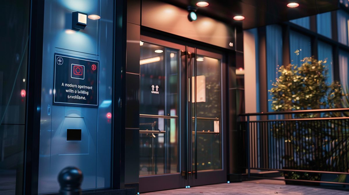 Modern apartment building gate featuring keycard access and surveillance camera for enhanced Apartment Gate Security Solutions