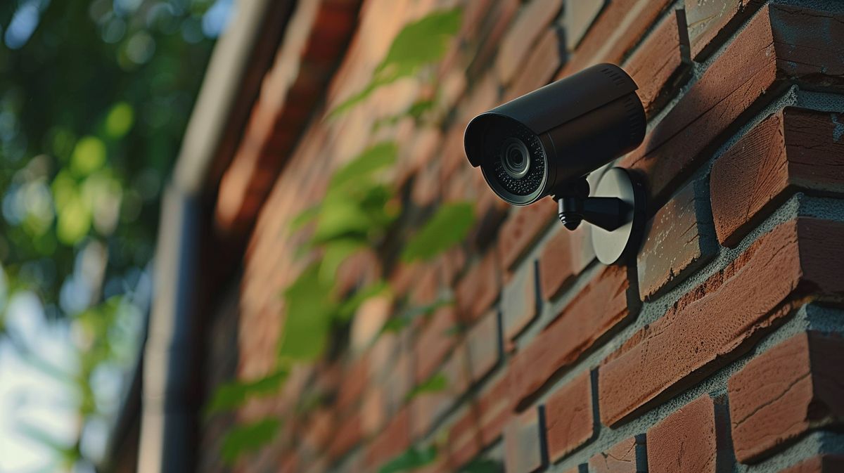 Highest resolution security camera with a sleek, modern design mounted on a brick wall