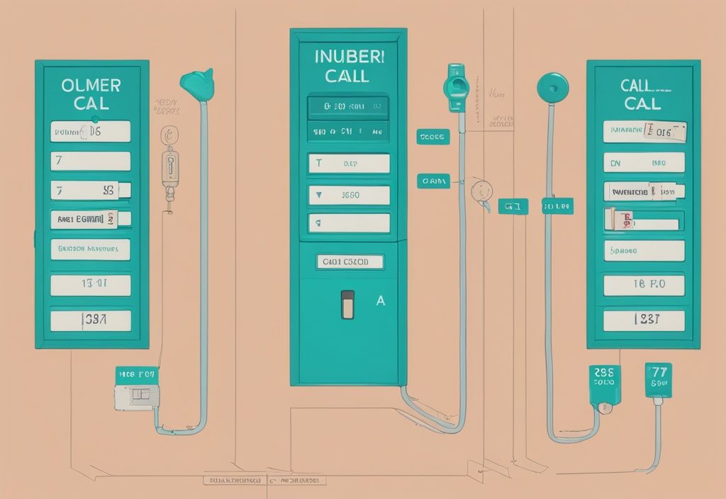 Realistic teal-themed illustration of a call box diagram, highlighting and numbering each part, focusing on the area showing what is a call box number.