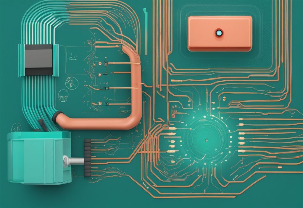 Realistic teal-themed illustration showing internal components of a motion sensor, with arrows detailing the flow of infrared energy to explain how does a motion sensor work.