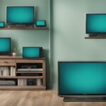 Illustration showing what's the difference between UHD, HD, and SD picture quality with three teal-themed televisions side by side.